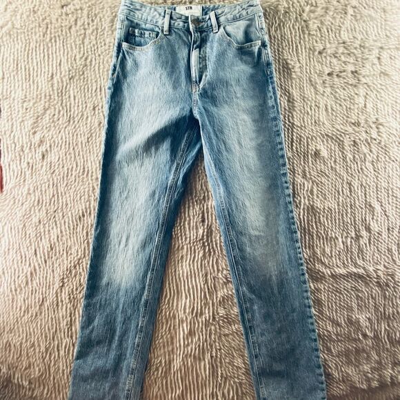 Stradivarius España STR Women's Jeans Juniors Skinny Blue 28x32 - Picture 1 of 13